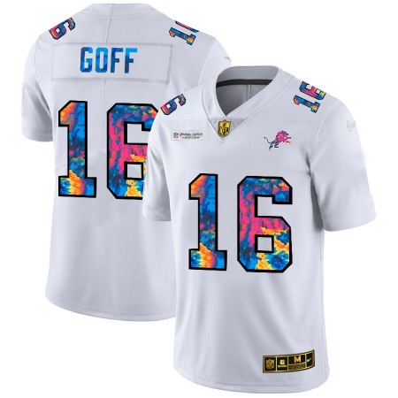 Detroit Lions Tröjor Jared Goff 16 Nike 2020 Flerfärgad Vit - Herr